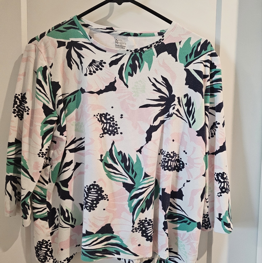 Kim Rogers Multicolor Floral Top
